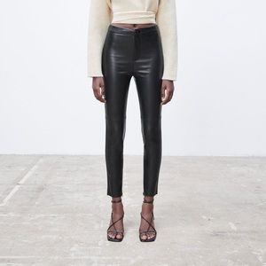 Zara Hi rise leather legging NWT